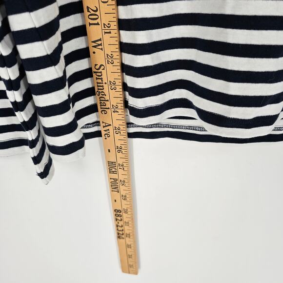 Tommy Hilfiger Navy Cotton Colorblock Stripe Crewneck Long Sleeve Preppy Top NWT - Picture 7 of 8